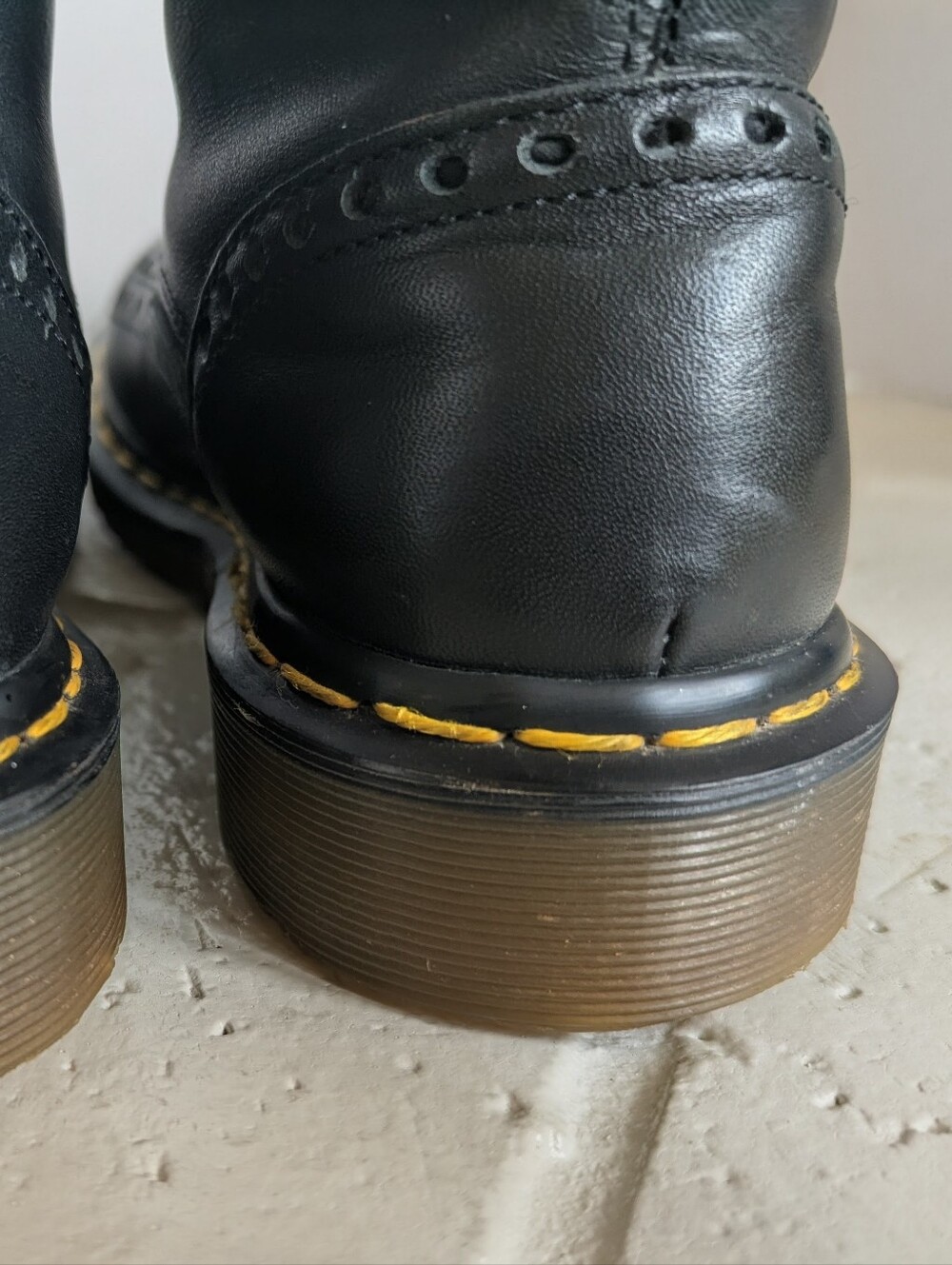 Vtg Dr. Martens 3A36 Wingtip Brogue 8-Eye Boots Sz 7 Made in England Rare Black - Picture 16 of 16